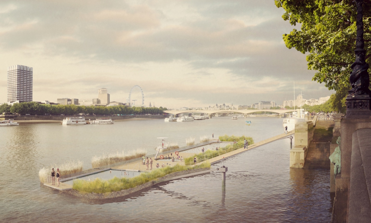 В Лондоне построят открытый бассейн на Темзе.