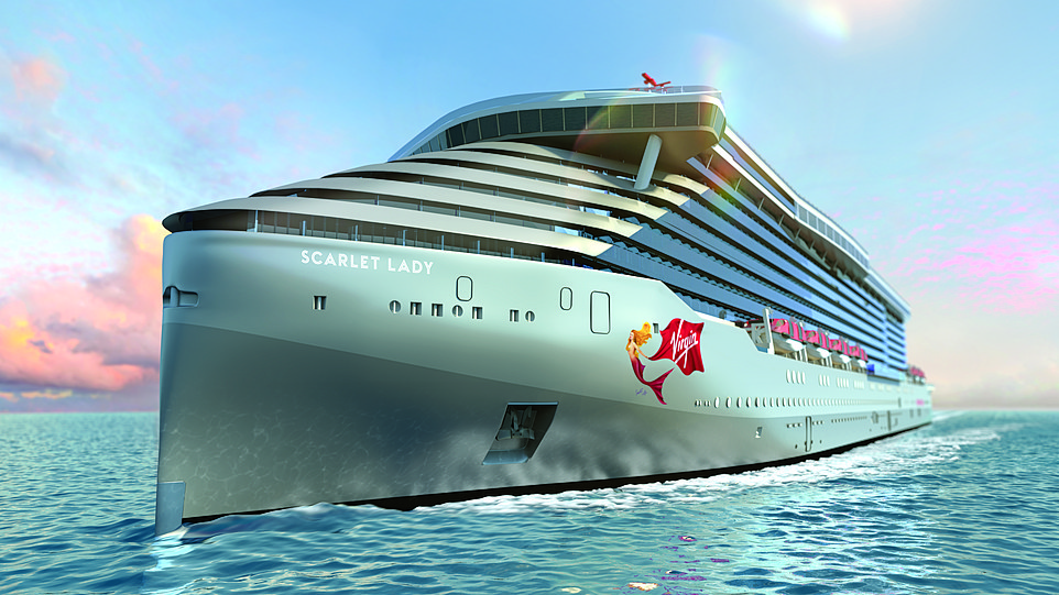Новое круизное судно компании Virgin Voyages получило названиет Scarlet Lady